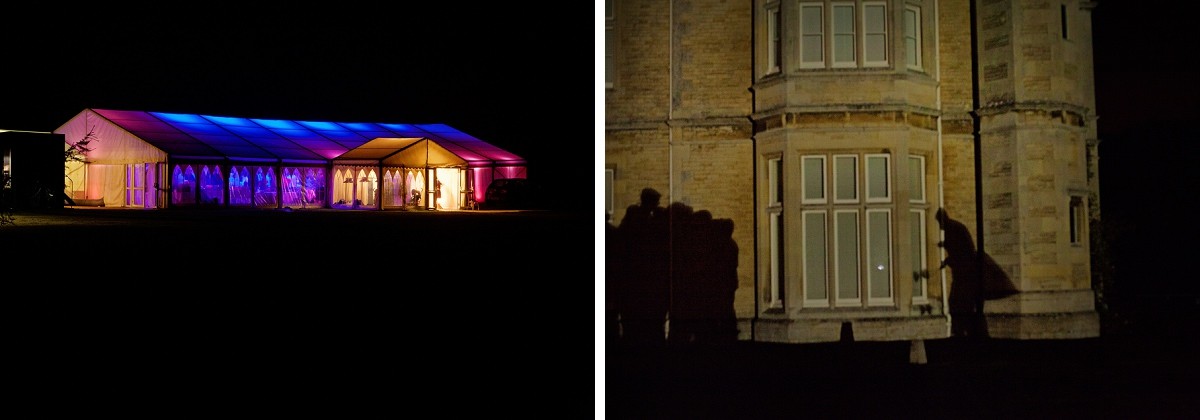 wedding marque at scenery of night