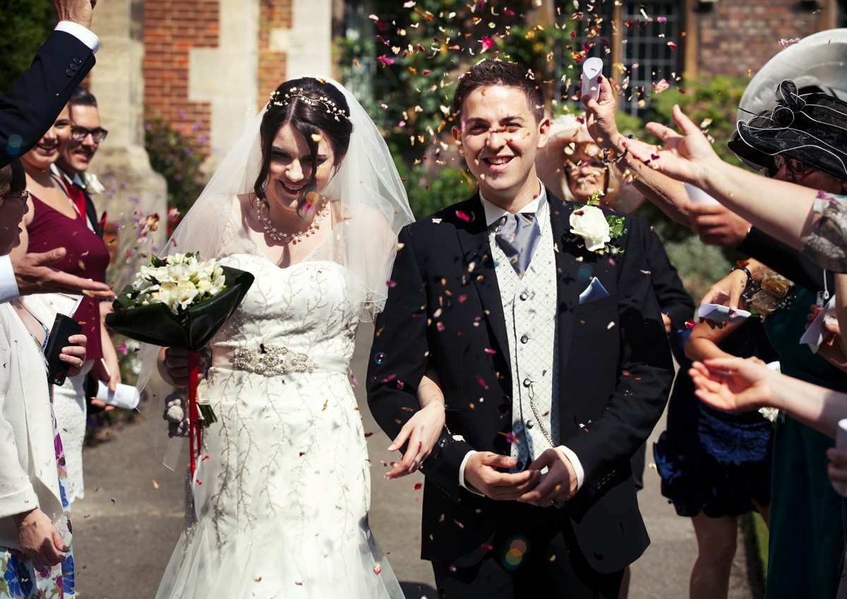 confetti for Samantha and Anthony