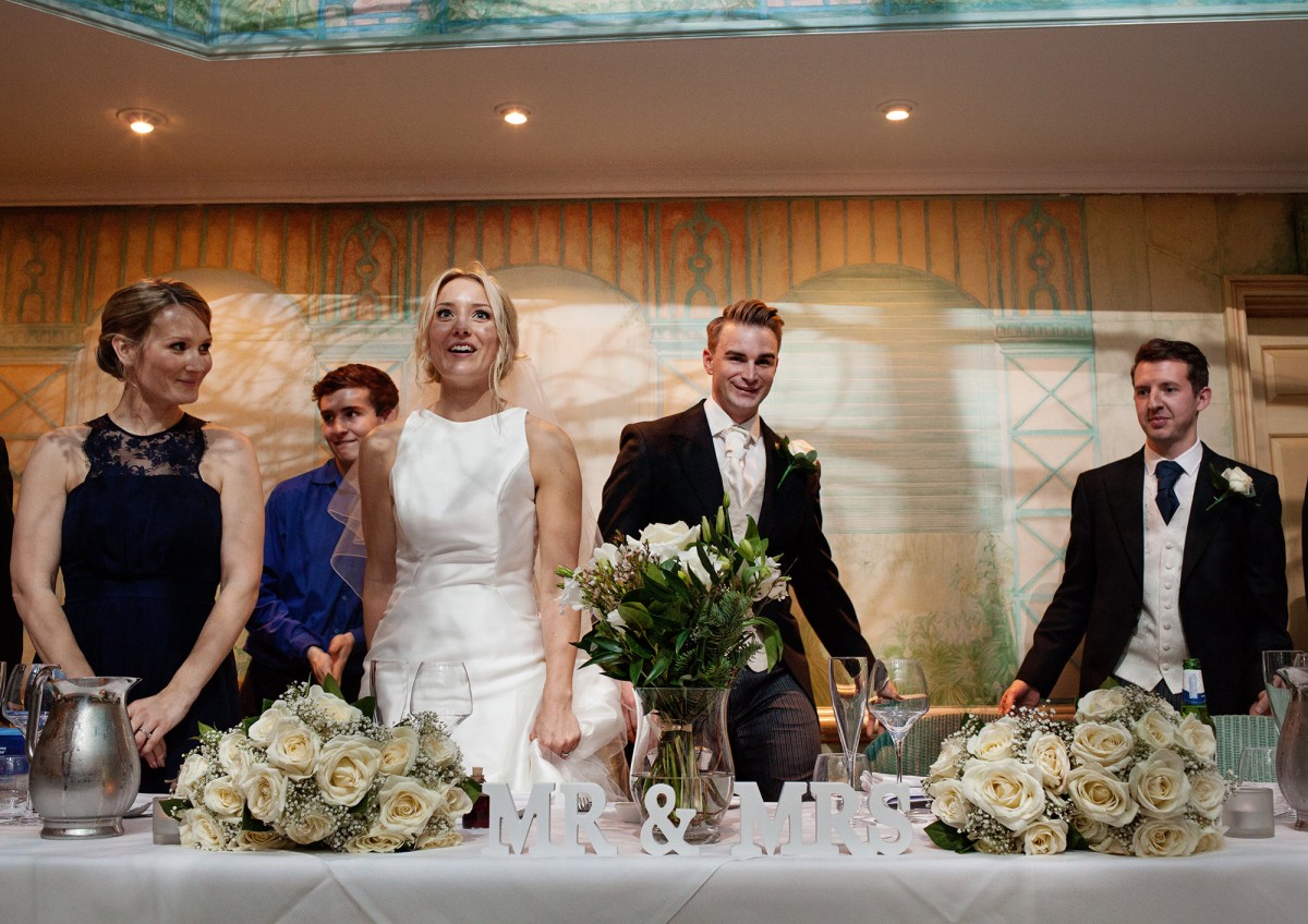 the couple comes to the top table