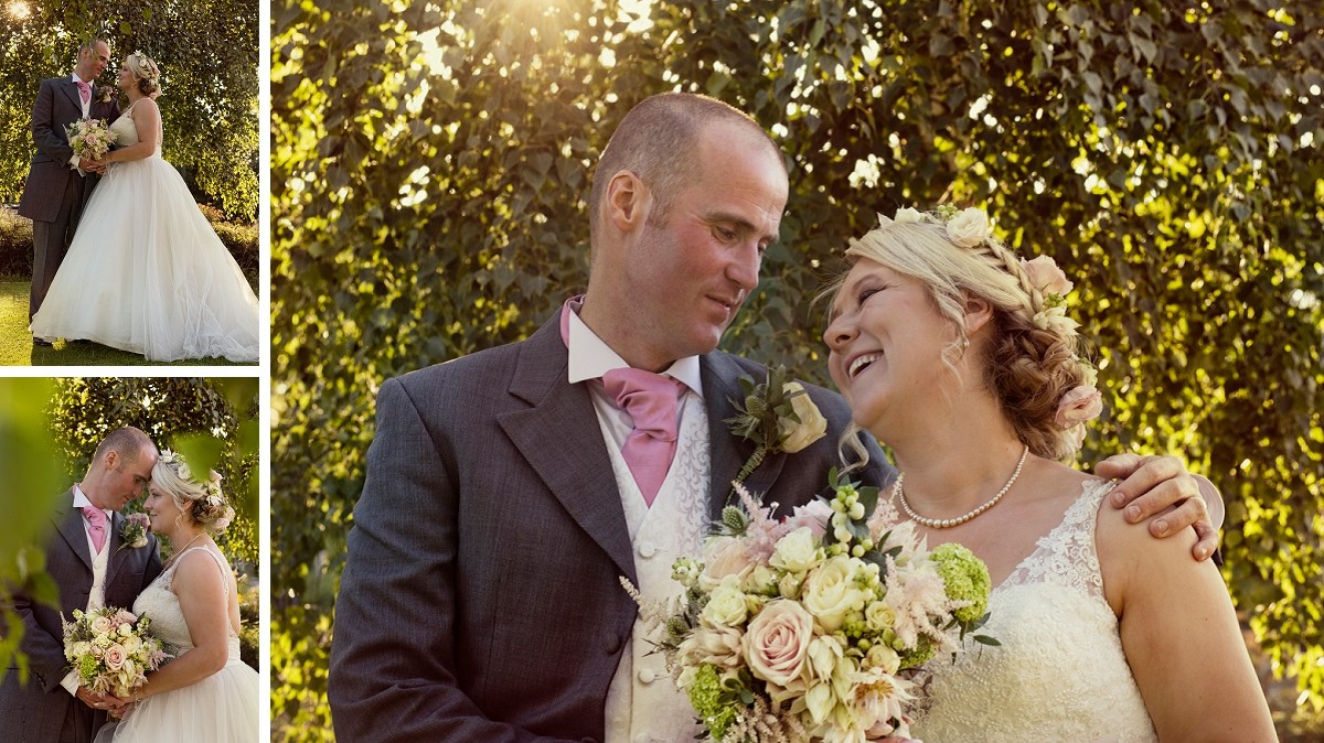 happy couple in the garden