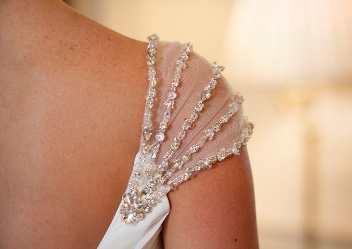 details of wedding dress