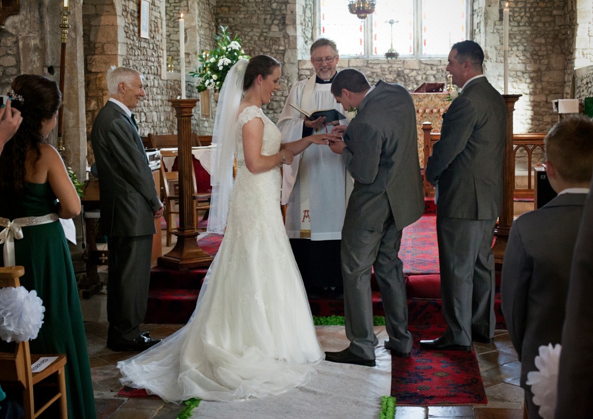 the ring on bride's hand