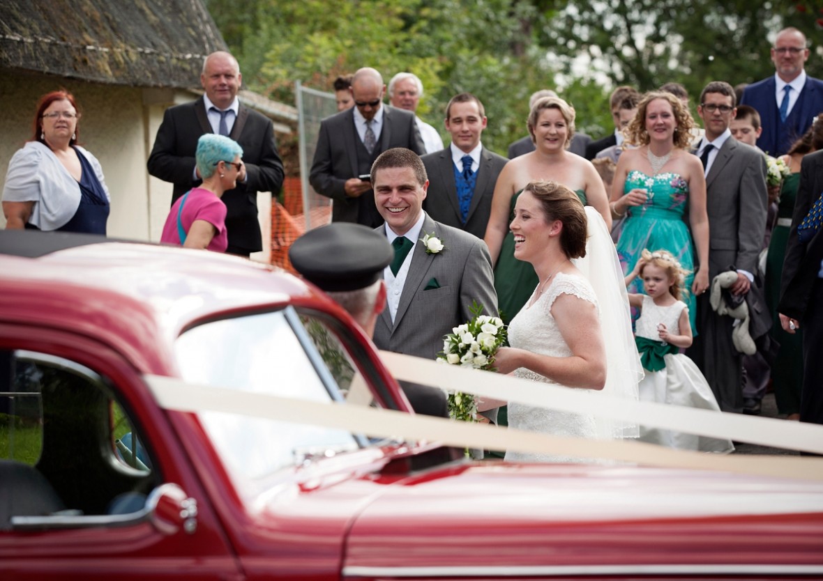 the limousine is going to take the couple to a reception